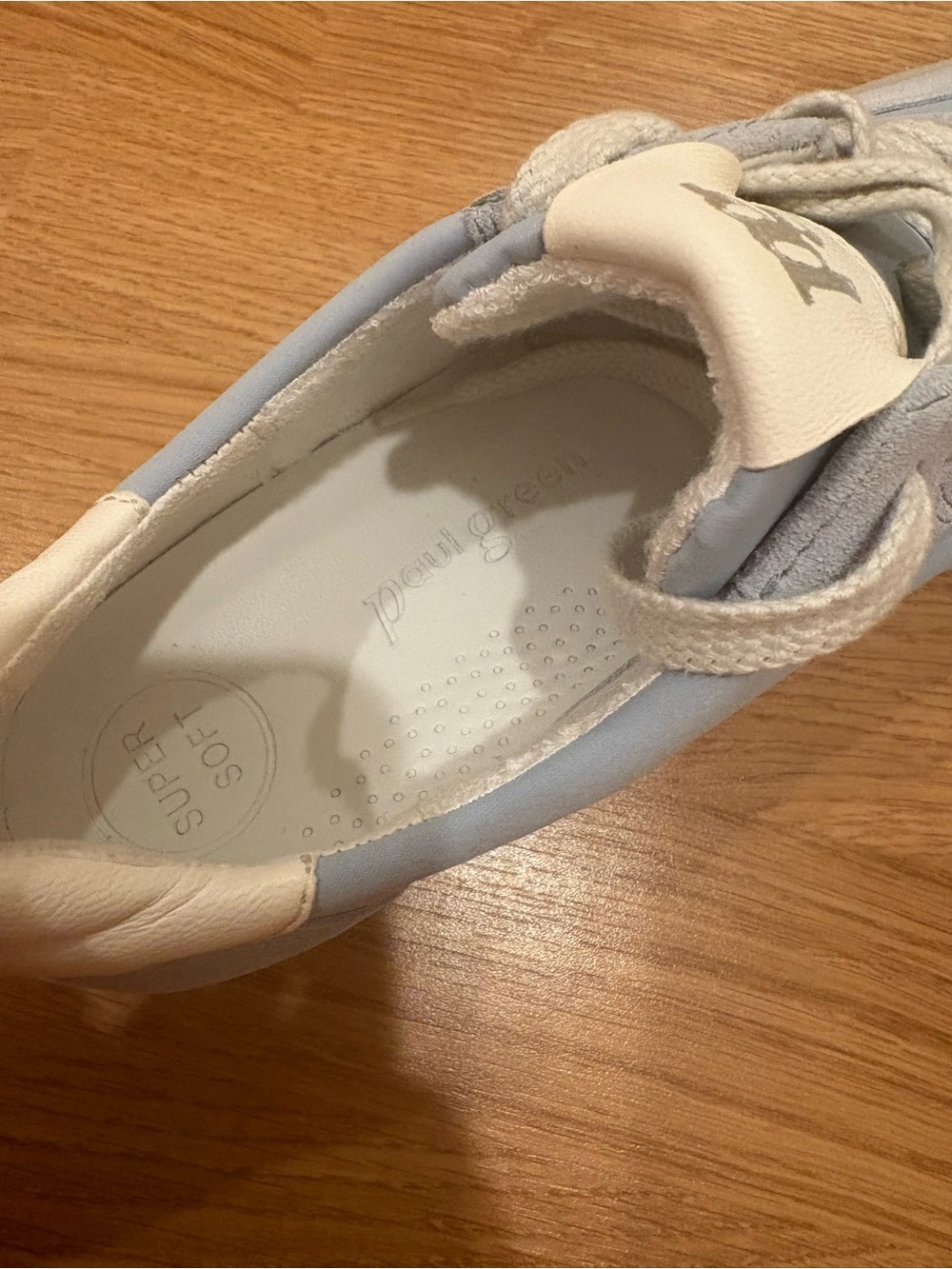 Paul Green Light Blue and White Women's Suede & Leather Sneakers - Picture 6 of 7